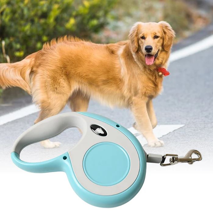 Retractable Dog Leash, 5m 360°Tangle-Free Nylon Tape Dog Chain, Heavy Duty Dog Walking Leash, Anti-Slip Handle One Button Lock